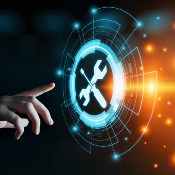 Advanced System Optimizer Overview and Benefits system optimizers hand with finger pressing on wrench and screwdriver symbol